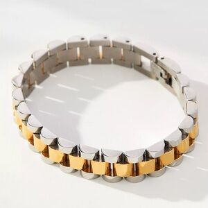 Anthropology Bracelet Rolly Mixed Metal watch link